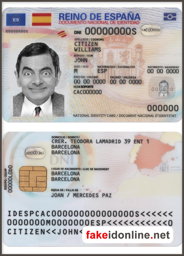 Spain ID Card New Version PSD Template
